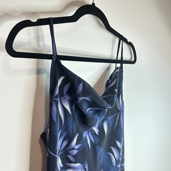 Vintage Fairweather Blue Floral Chiffon Maxi Dress Sz 6 Prom Evening Gown - Picture 3 of 6